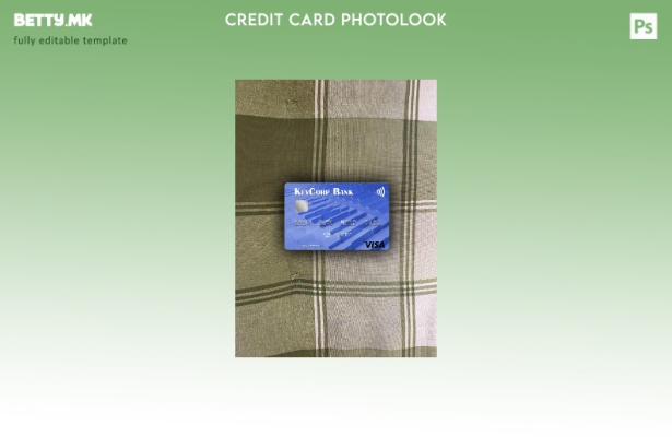 Модерен стил USA KeyCorp банка виза картичка photolook пред шаблон